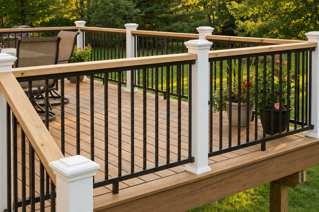 Deck railing installation